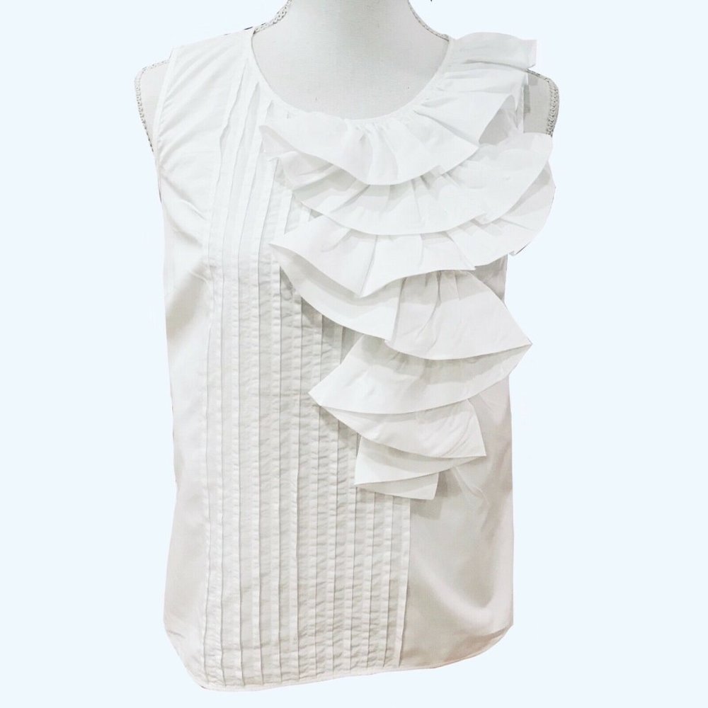 Derek Lam Sleeveless Ruffle Blouse US 4 IT 40
